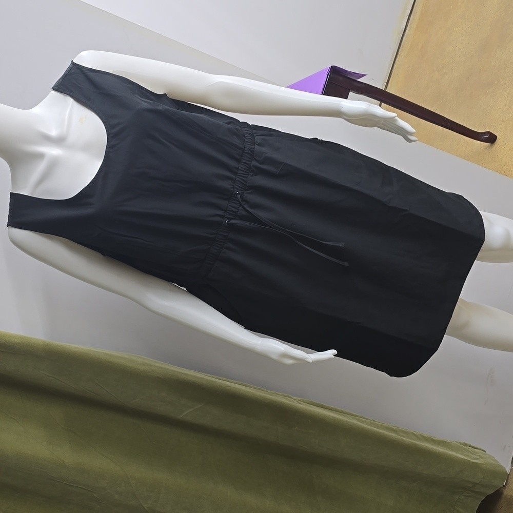 Ascend Little Black Sleeveless Waist Tie With Pockets Dress Size Large